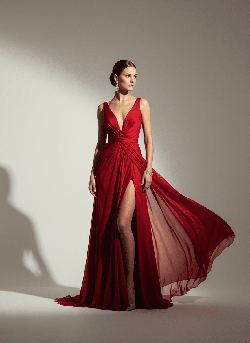 Evening gown try-on